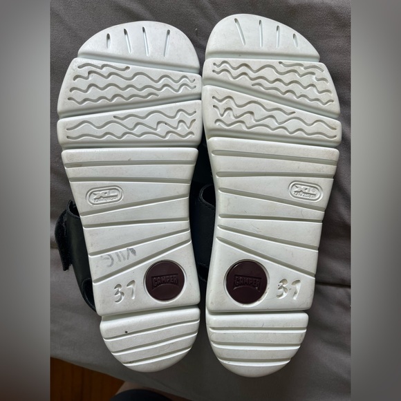 Camper Black Leather White Platform Oruga Slingback Sandal Size 37 - Picture 2 of 3